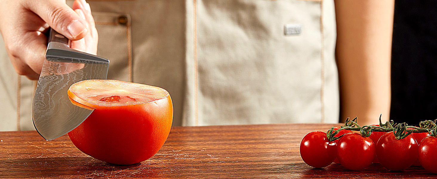 Набір ножів FOHERE 7 предметів: кухонний, для хліба, овочевий, з точилкою та магнітним блоком з нержавіючої сталі та дерева