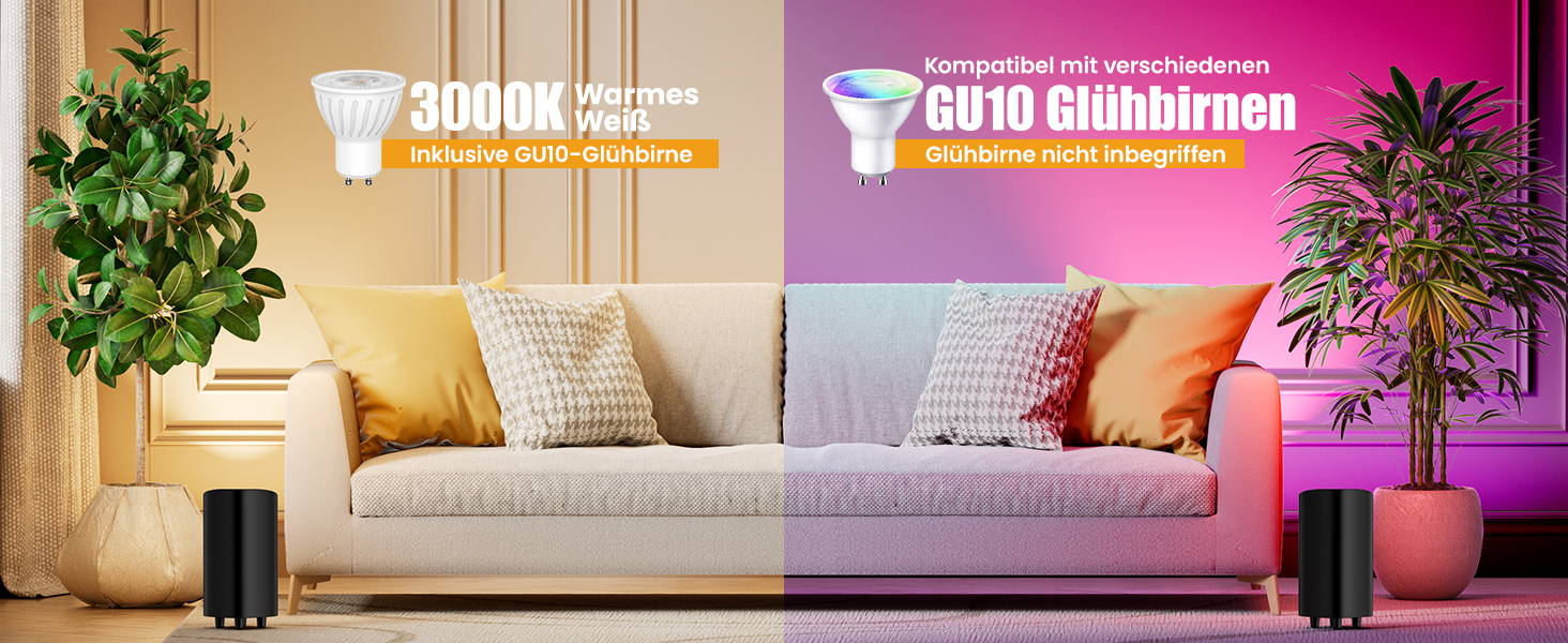 Світлодіодний прожектор LED Uplight Spot 7W чорний для підсвічування, з лампою GU10 500LM, тепле світло 3000K, з ножним вимикачем