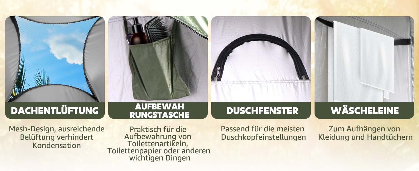 Зручне намет-роздягальня для кемпінгу та відпочинку на природі Chihee - розкладний туалет/душ, армійного кольору