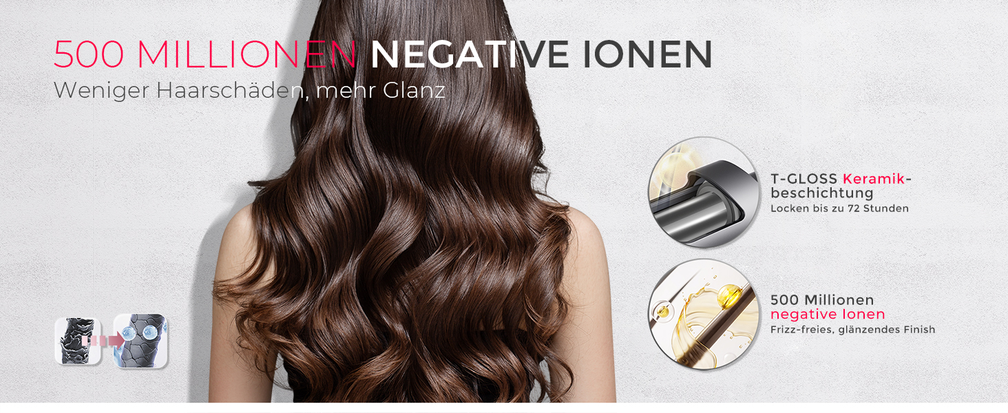 Автоматичний локон-стайлер TYMO CURLPRO - 25 мм, захист від перегріву, 3 температурні режими (160-210°C), для великих та маленьких локонів, металевий сірий