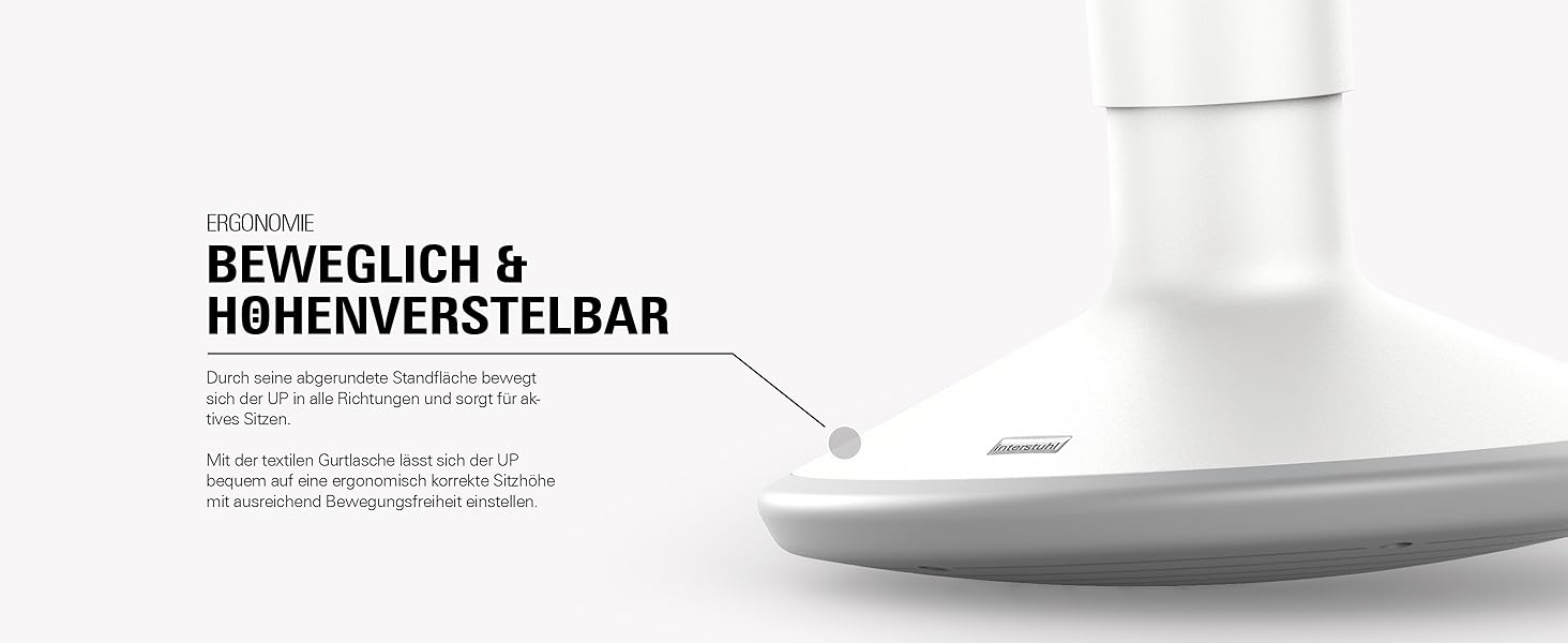 Ергономічний пуф Interstuhl UPis1 зі знімним ефектом гойдання, регульована висота, неслизьке дно та захист від перекидання - офісний пуф