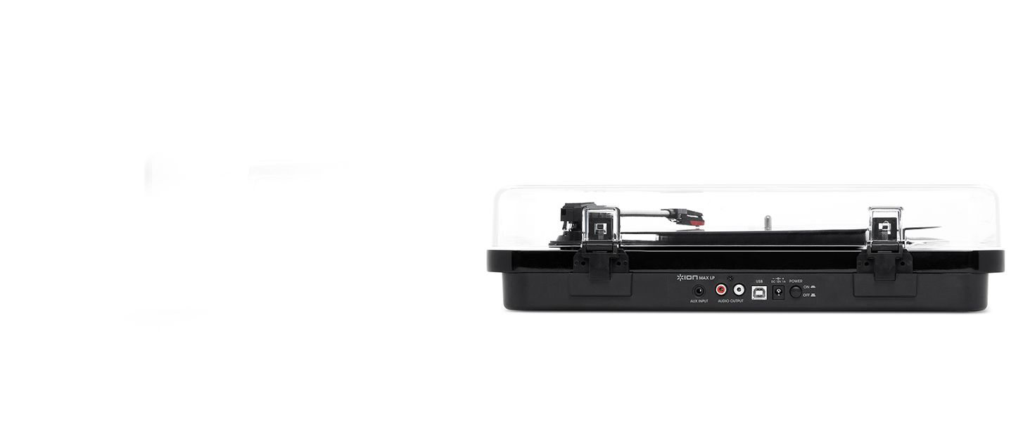 Програвач вінілу ION Audio Max LP з Bluetooth, вбудованими динаміками та USB, чорний