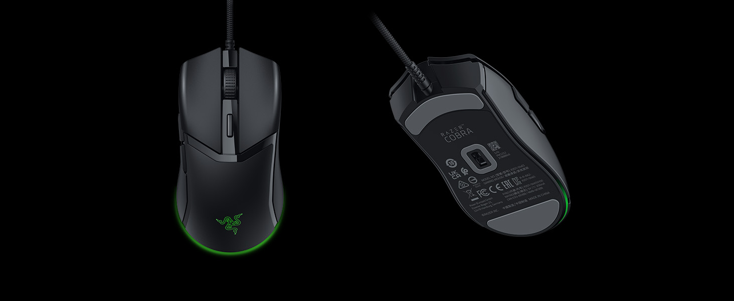 Ігрова миша Razer Cobra — легка дротова миша з Chroma RGB, оптичними перемикачами 3-го покоління, вага 57 г, чорна