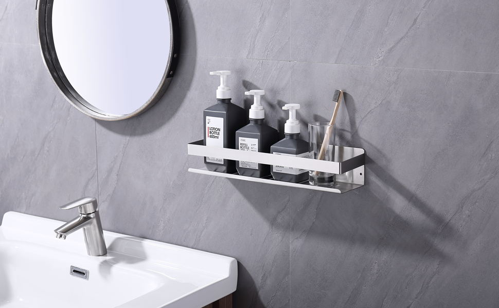 Поличка для душу без свердління, нержавіюча сталь, 40 см, H91107-40BN