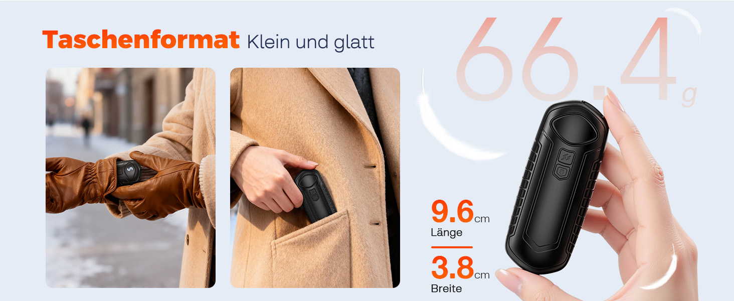 Грілки для рук акумуляторні, 2 шт, електричні, портативні, 6000mAh, кишенькові, ультралегкі, 5 режимів нагріву до 55°C, для кемпінгу, чорні