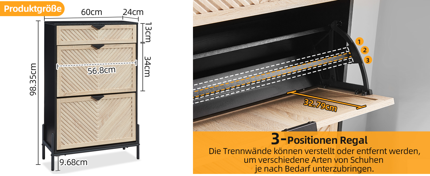 Вузька шафа для взуття з 2 дверцятами, економна, закрита полиця для взуття, шафа для взуття, полиця для взуття з ящиками для передпокою та вітальні (Дуб & Чорний) Дуб & Чорний Середній