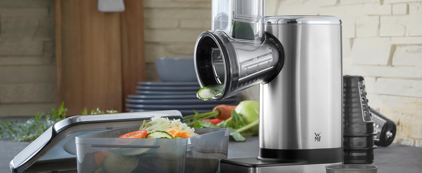 Електричний салатник WMF Küchenminis для приготування салатів, набір з 5 насадок, включаючи контейнер для салатів