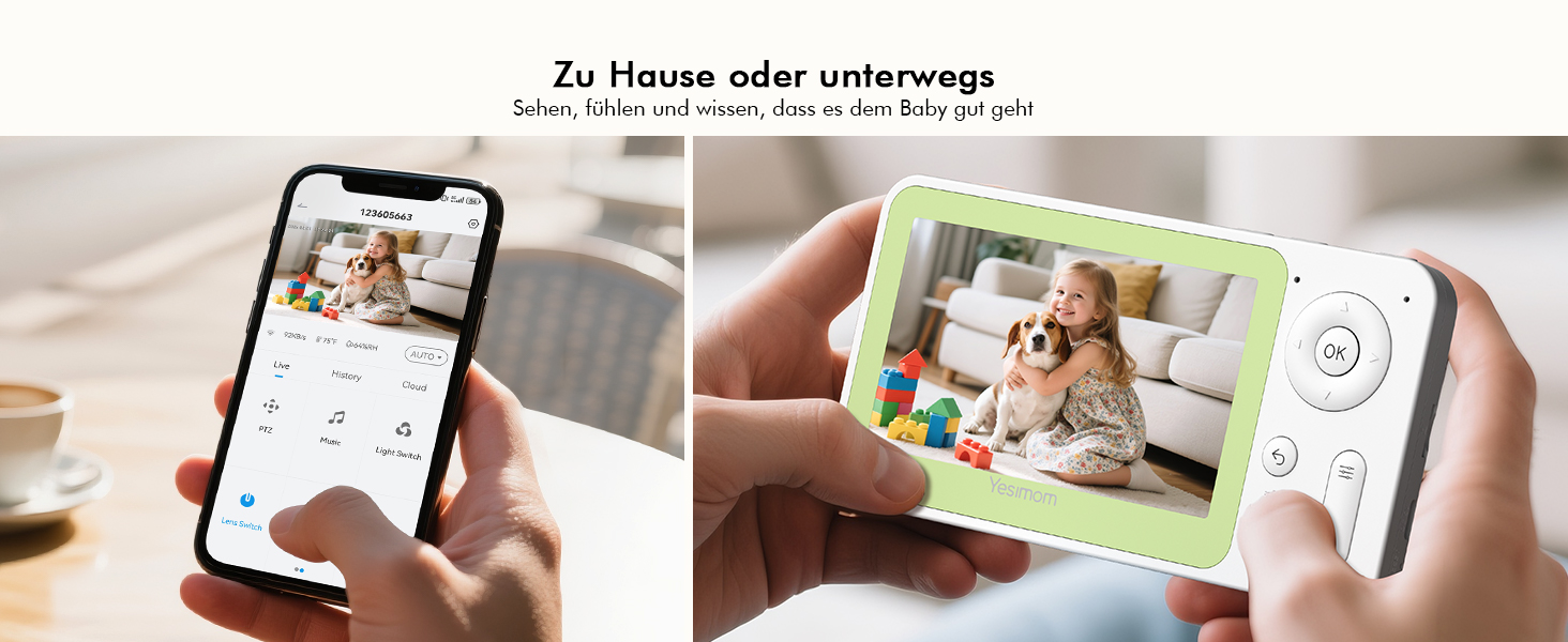Відеоняня з камерою 1080P HD PTZ 360° та Wi-Fi: монітор для немовлят з додатком, нічним баченням, 4x Zoom, детекцією руху/звуку, двостороннім аудіо, автотрекінгом та сповіщеннями | 8SM