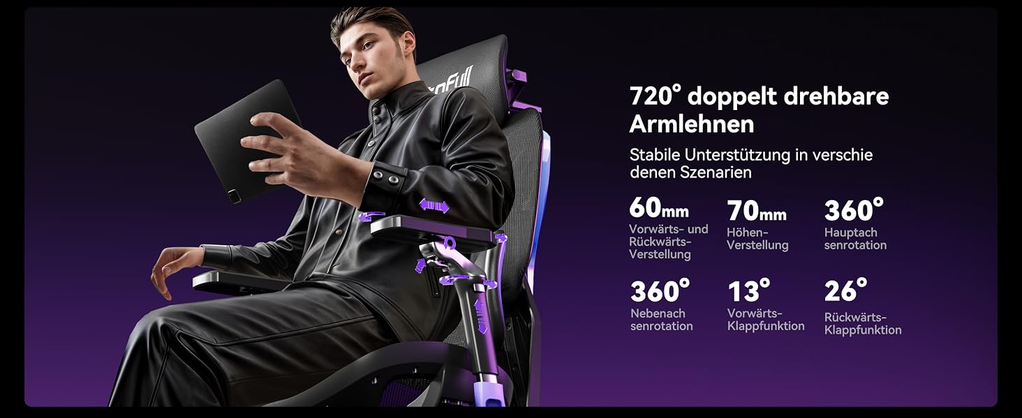 Ігрове крісло AutoFull G7 2.0 з підігрівом, охолодженням та RGB-підсвіткою
