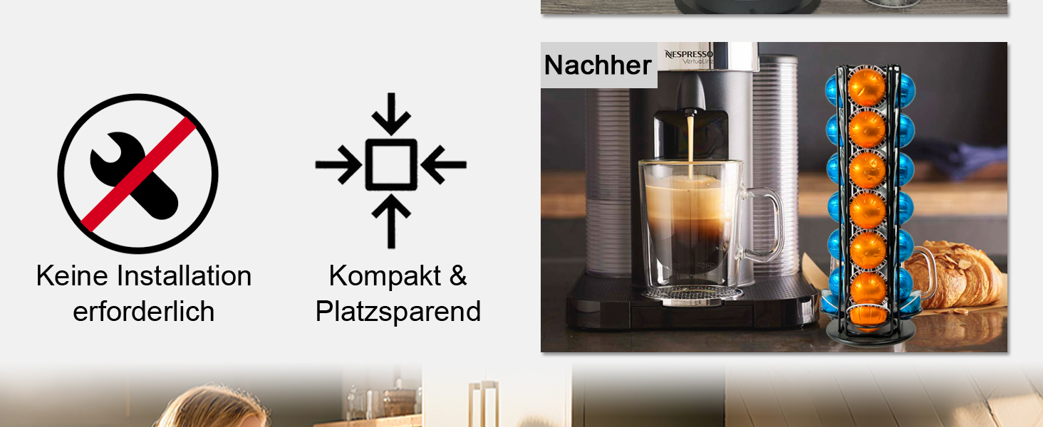 Підставка для капсул Nespresso Vertuo - чорна, 28 капсул