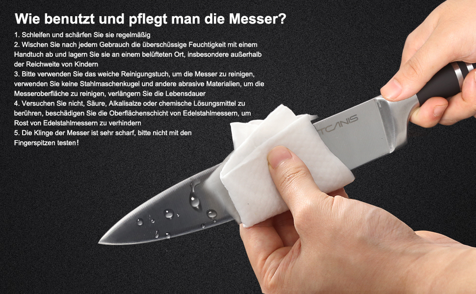 Набір кухонних ножів Kitkanis 17 предметів з бруском, професійний, з нержавіючої сталі, з кухонними ножицями та точильним бруском, з масивного дерева