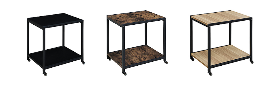 Двоярусний стіл для принтера Padma House з універсальними роликами 45 x 35 см, чорний. Модель SZCJ-20401-BK