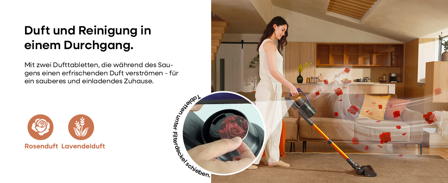 Акумуляторний пилосос KIPMAX 50000Pa, 550W, 70хв, 1.5л, з дисплеєм, анти-заплутальна щітка, 7-шаровий фільтр, 2 аромапластини, для килимів, шерсті тварин, твердих підлог, фіолетово-золотий