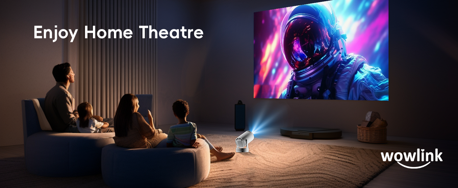 Портативний проєктор Mini Beamer 4K/1080P з WiFi 6, Bluetooth 5.4, Keystone 180°, сумісний з HDMI, TV Stick, Memory Stick, Laptop (Білий)