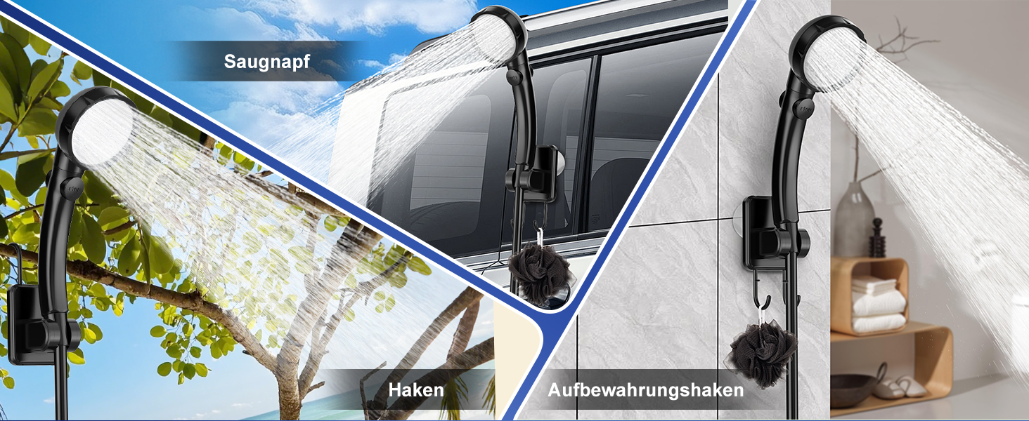 Портативна кемпінгова душова система WADEO з акумулятором, насосом та нагрівачем, 20л бак, для відпочинку, подорожей, автомиття та надзвичайних ситуацій