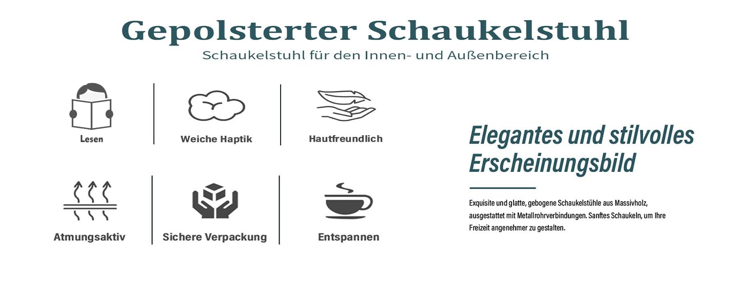Крісло-гойдалка Vielllliving для спальні, до 150 кг, темно-сірий колір, розмір 91x98.5x71 см
