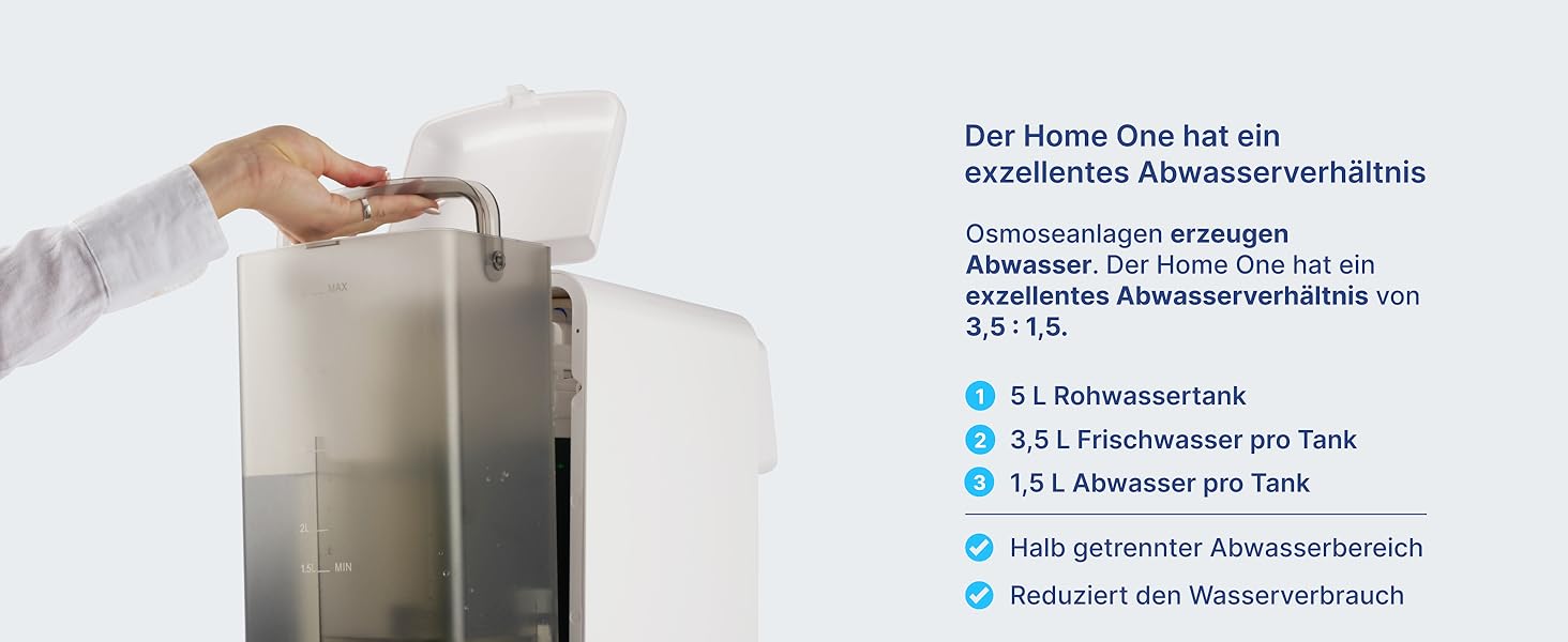 Система фільтрації води зворотного осмосу HO3 Home One з 4 рівнями температури (RT, 50, 85, 95°C), 10-ступенева фільтрація, UV-стерилізація, TDS моніторинг – чорний