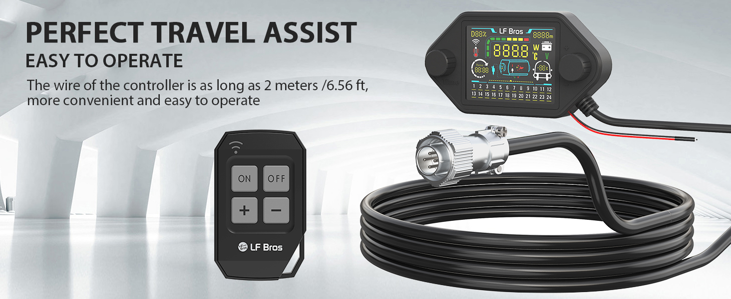 Дизельний опалювач LF Bros 5 кВт - 12/24/220-240В з дистанційним керуванням та LCD-дисплеєм (білий)