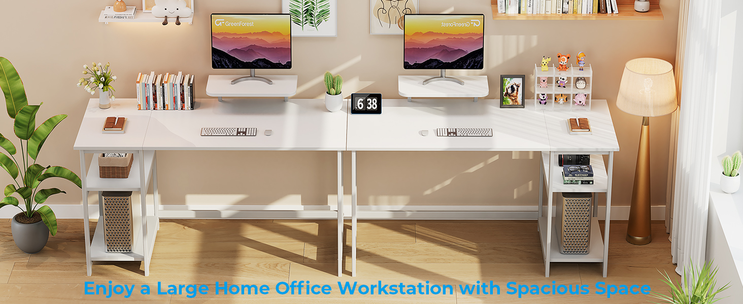 Білий письмовий стіл GreenForest з місцем для зберігання, 100 см, комп'ютерний стіл з підставкою для монітора, для дому та офісу, 140x50 см