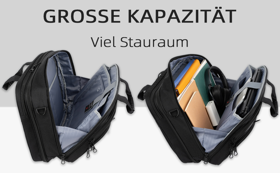 Сумка для ноутбука KROSER 17.3 дюйма, бізнес-портфель для ноутбука, чорно-синій