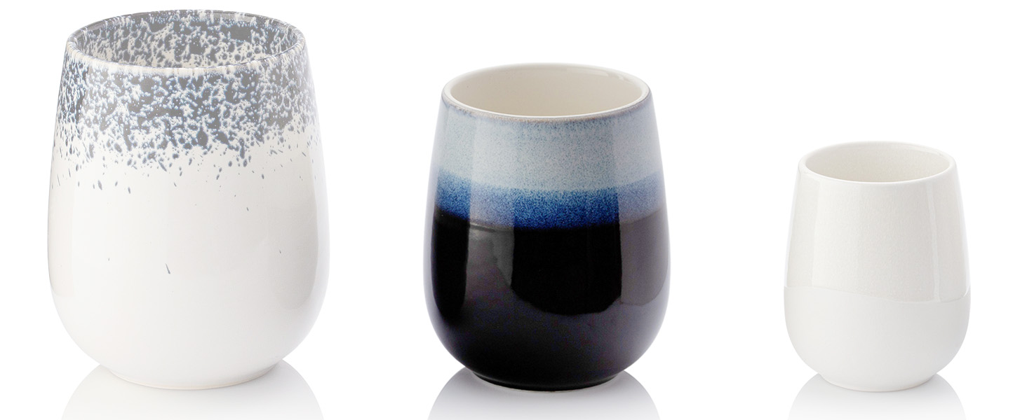 Набір кавових чашок Sänger Siena (6 шт.) з порцеляни, 215 мл, ручної роботи, преміум-якість, для кави та чаю, можна мити в посудомийній машині та використовувати в мікрохвильовій печі