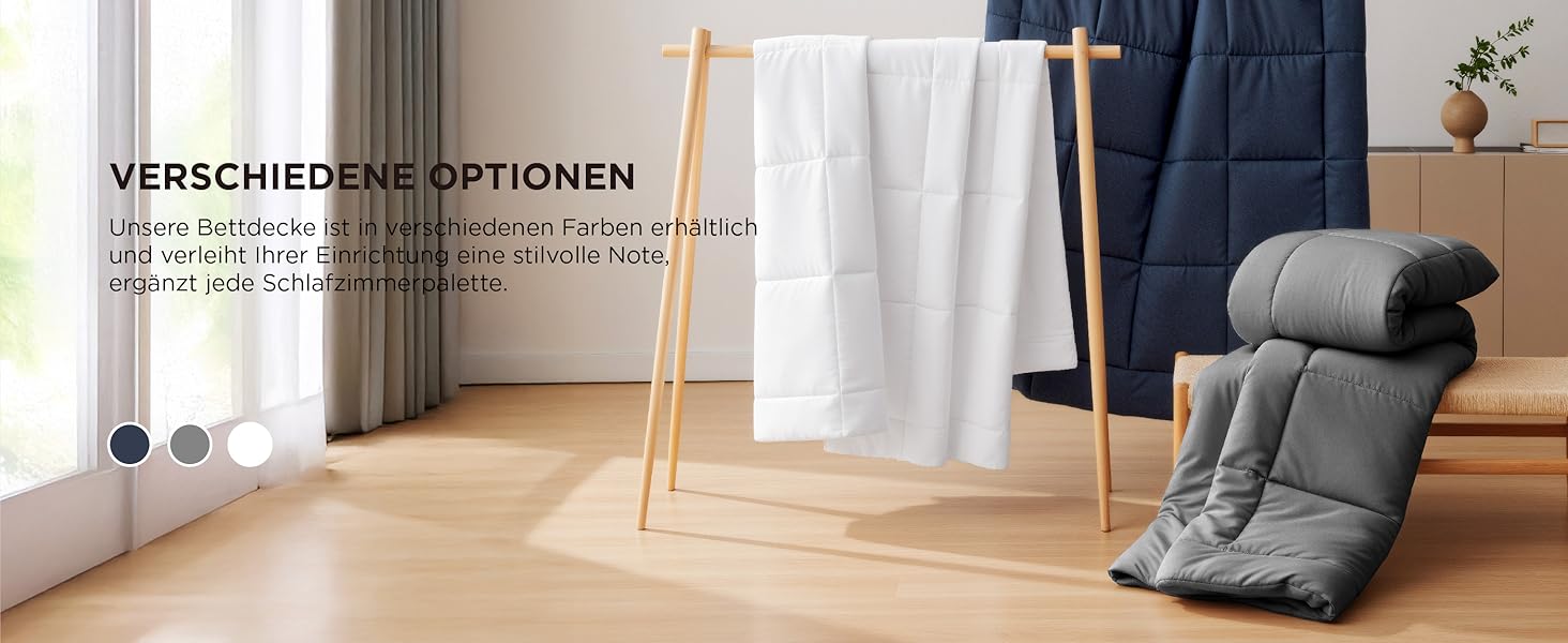 Ковдра BEDSURE 135x200 см - чотирисезонна, для алергіків, біла, 300 GSM, Oeko-Tex сертифікат