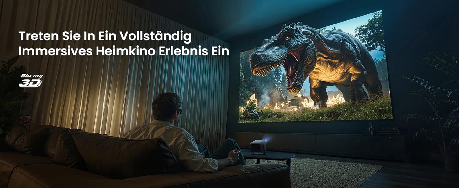 JMGO N1S 4K UHD Міні-проектор: Лазерний, 1100 ANSI люмен, Google TV, HDR10, Dolby Audio, для дому та бізнесу