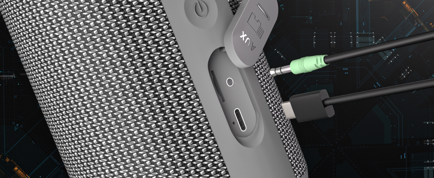 Портативна Bluetooth колонка RIENOK з підсвіткою, IPX7, 3600 mAh, баси, стерео звук (Сірий)
