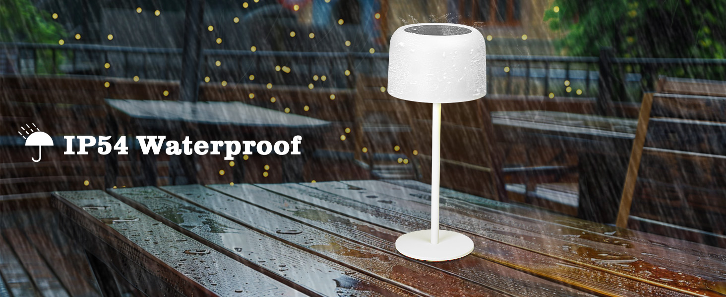 LED настільна лампа Aigostar акумуляторна, торшер бездротовий, сенсорне керування, 3 режими кольору, IP54 вологостійка, для дому та саду