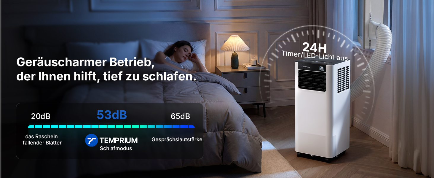 Мобільний кондиціонер 9000 BTU 2.6 кВт з шлангом + APP-керування | 3-в-1 для кімнат до 25 м²
