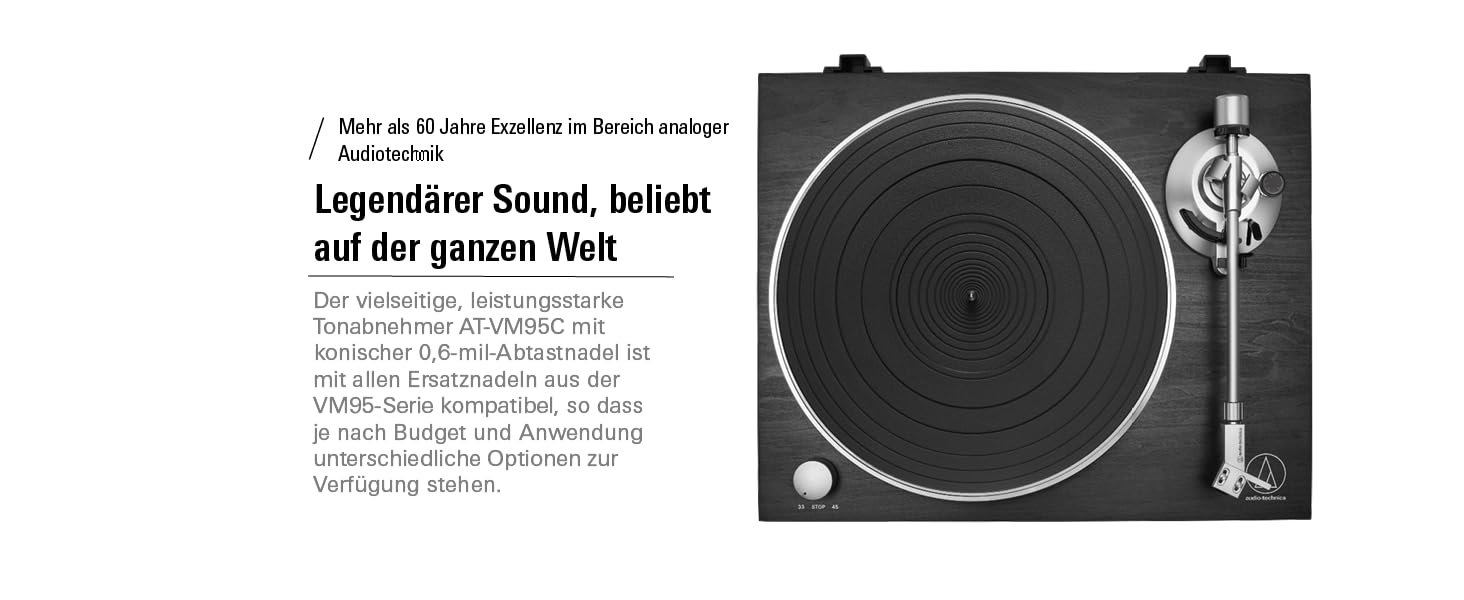 Програвач вінілу Audio-Technica AT-LPW30 з ремінним приводом, корпус з тикового дерева, ручне керування
