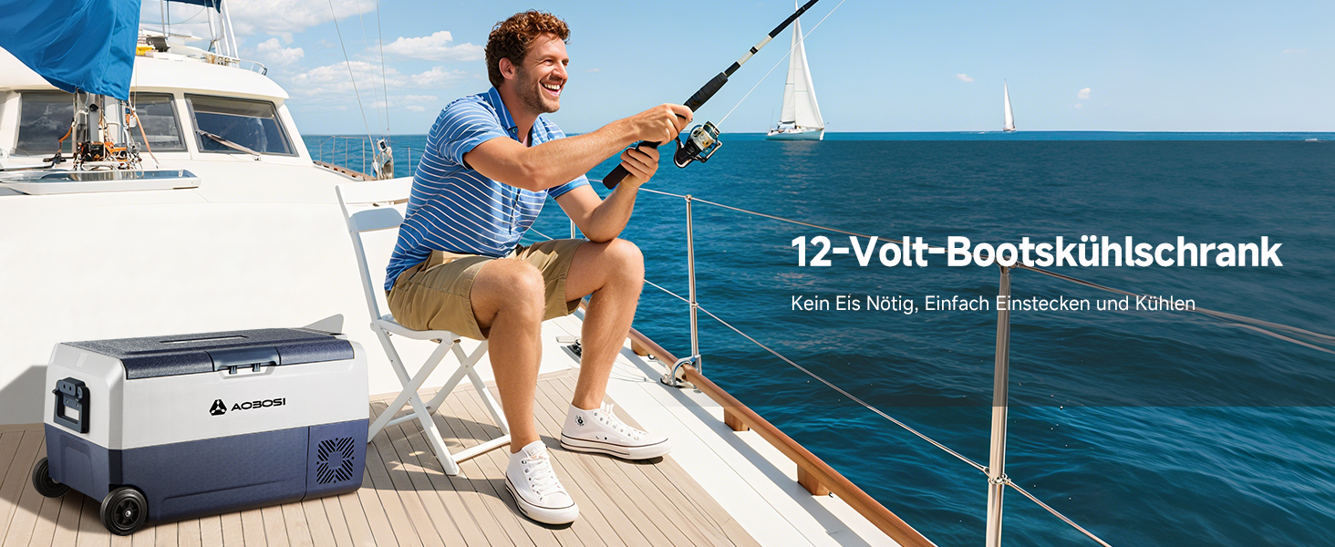 Автомобільний компресорний холодильник AAOBOSI 50л з Wi-Fi, 12/24V та 220V, -20°C для авто, кемпінгу, подорожей, двозонний, з регулюванням температури