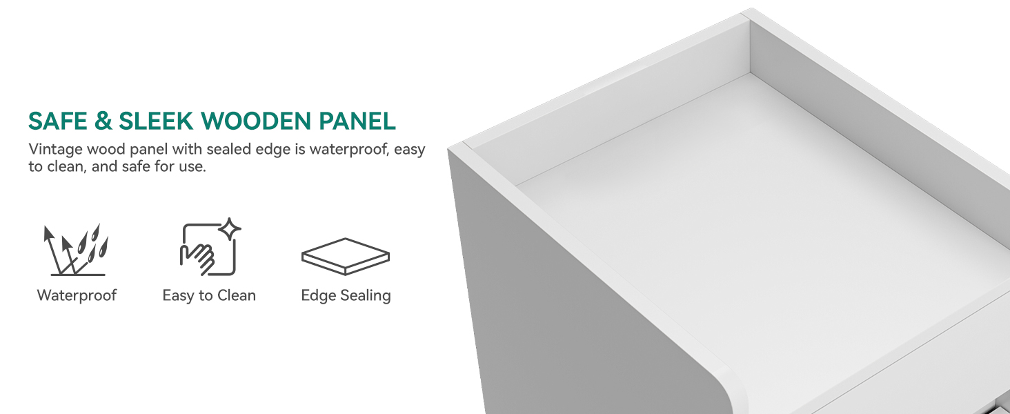 Приліжкові тумбочки YITAHOME 2 шт. з металевими ніжками та ручками, білий колір, 3 висувні ящики, 35 x 40 x 59 см