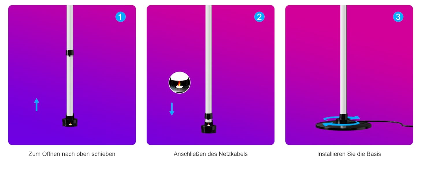 Світлодіодна підлогова лампа RGBICW з пультом та додатком, димування, Alexa/Google, синхронізація з музикою, 16 млн кольорів, 68 режимів, стильна лампа для спальні 51 дюйм