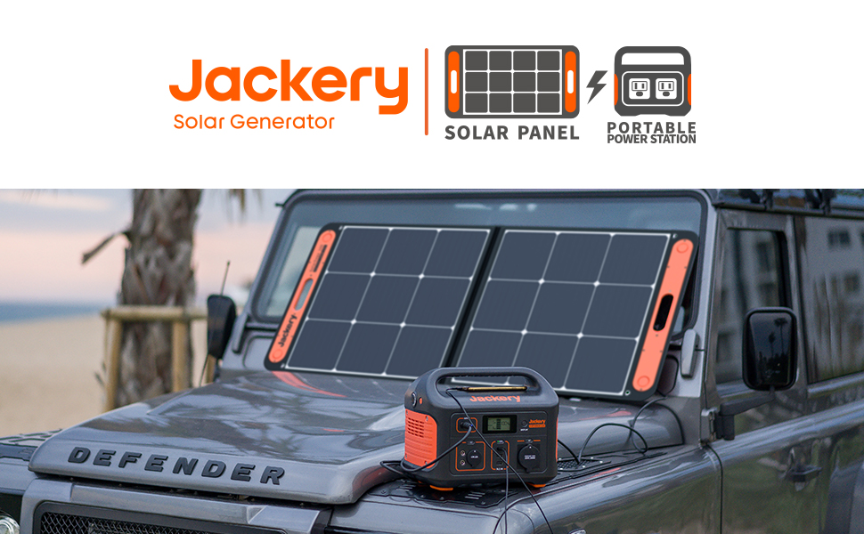 Сонячний генератор Jackery 500, портативна електростанція 518 Втгод із сонячною панеллю SolarSaga 100 Вт, мобільний блок живлення 230 В/500 Вт з РК-дисплеєм для відпочинку в кемпінгу, пригод на природі та надзвичайних ситуацій Sg500100 Вт