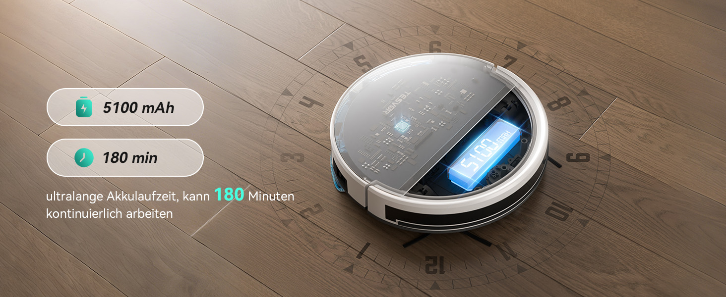 Робот-пилосос Tesvor S8 Pro з функцією миття - 8000Pa, LiDAR-навігація, 240 хв роботи, керування через додаток/Alexa, для прибирання шерсті тварин, килимів та твердих підлог (M2)