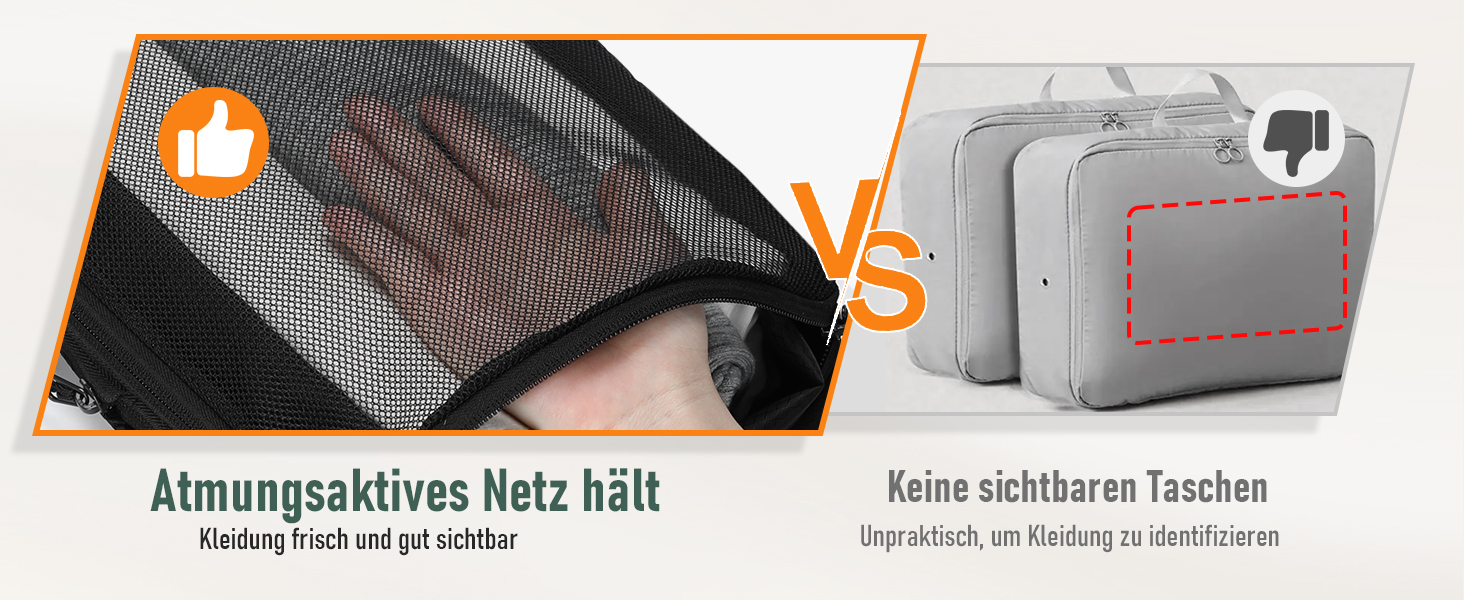 Набір компресійних органайзерів для одягу в подорожі, 8 предметів, дорожні сумки-пакувальники для валізи та рюкзака, чорні