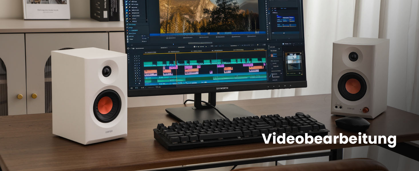 Edifier MR3 - Компактні студійні колонки 2.0, Hi-Res Audio, Bluetooth 5.4, RCA, AUX, керування через додаток, 2 x 18W, Чорний