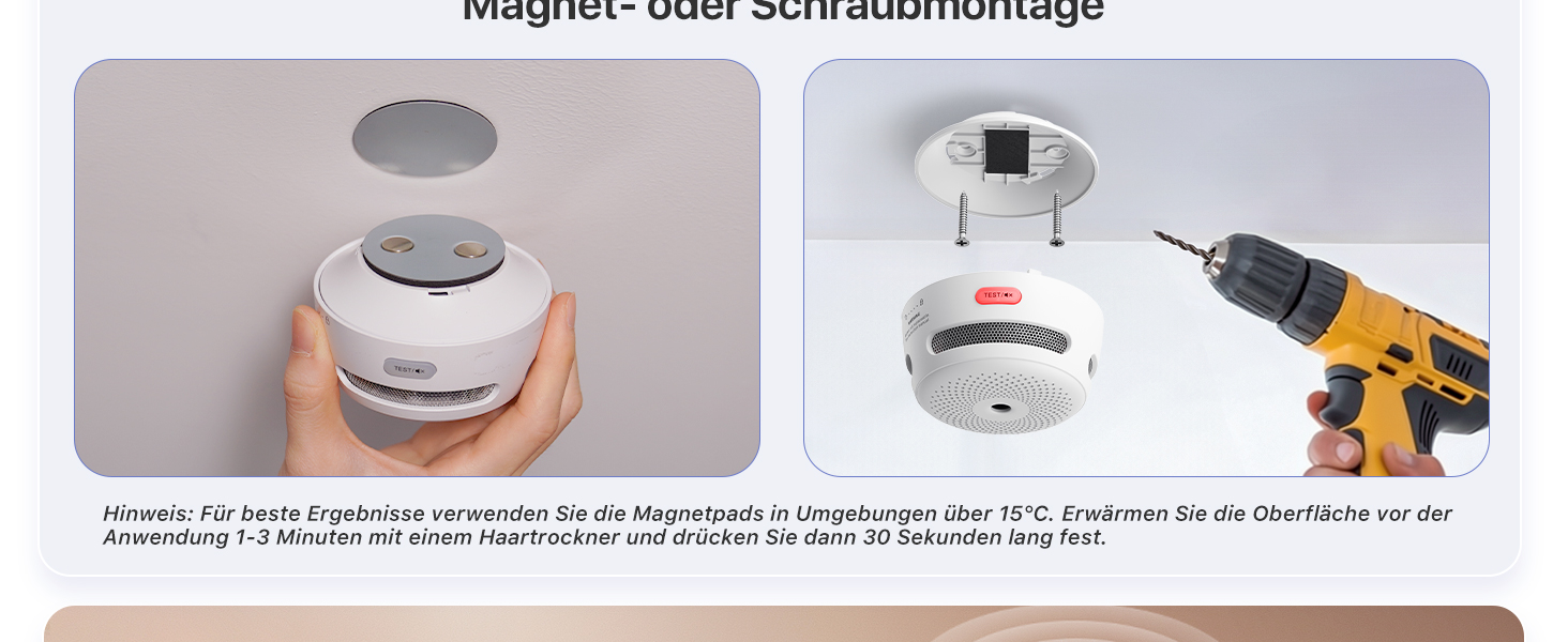 X-Sense Міні датчик диму з батареєю на 10 років та магнітним кріпленням, фотоелектричний, з кнопкою тестування/вимикання, XS01, 6 шт.