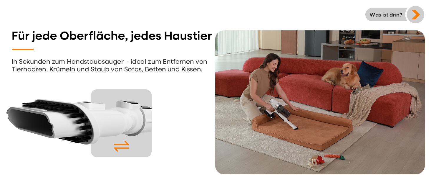 Акумуляторний пилосос ElecKeys 48000 Па, 580 Вт, 65 хв з LED дисплеєм, для підлоги, килимів та шерсті тварин, білий