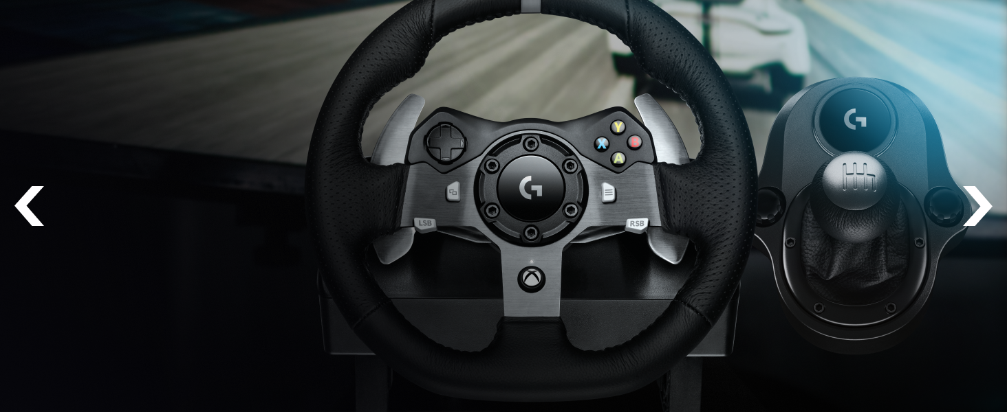 Logitech G920 Driving Force Racing Wheel – Ігровий кермо з Force Feedback 900°, педалі з нержавіючої сталі, для Xbox Series X|S, Xbox One, PC, Mac – Чорний