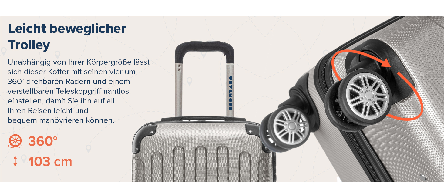 Набір валіз TRVLMORE: 2 валізи (ручна поклажа, шампань)