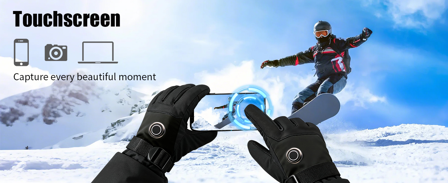 Обогревні рукавички для жінок 7JI (XL, чорний)