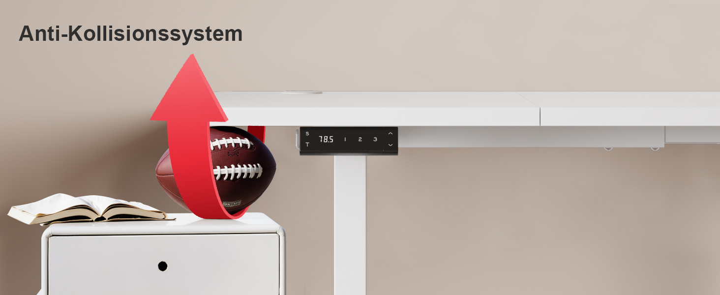 Регульований стіл JUMMICO з USB-роз'ємом та кабельною масою, електричний, з плавним регулюванням висоти, на коліщатках (білий)