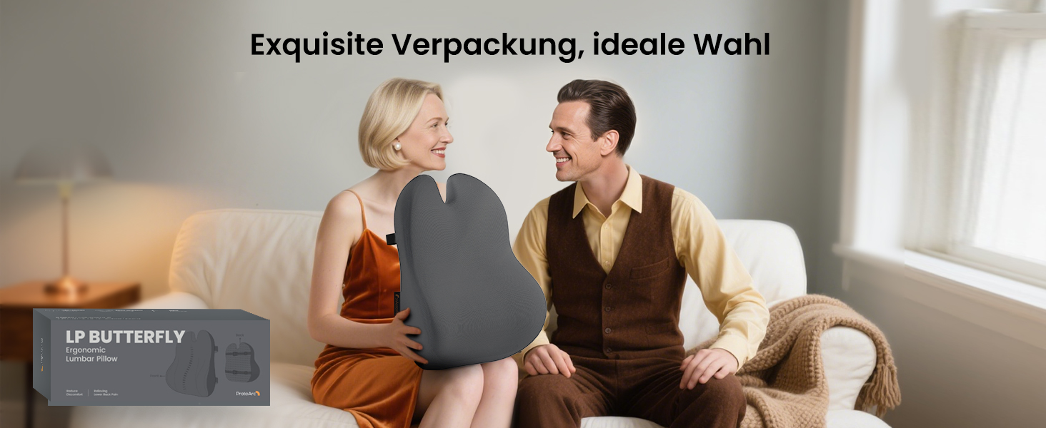 Підпорка для спини ProtoArc з Memory Foam: ергономічна подушка для офісного крісла, авто та робочого столу. Підтримка попереку, дихаюча тканина, регульовані ремені (сірий)