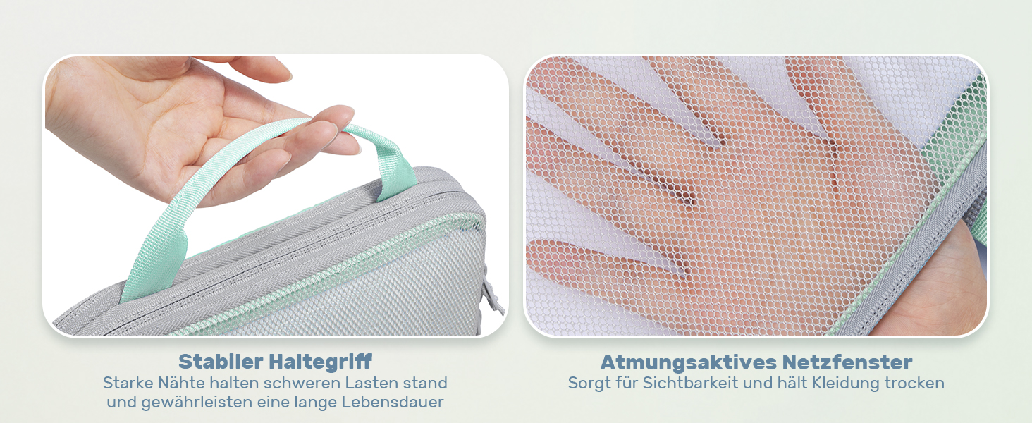 Набір компресійних органайзерів для подорожей Packing Cubes, 8 шт, для валізи та рюкзака, м'ятно-зелений