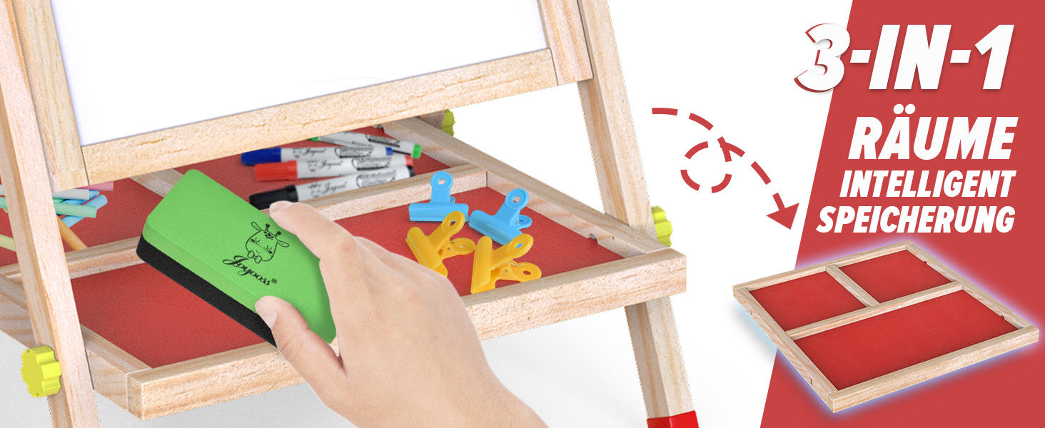 Дитячий стіл Joyooss: магнітно-крейдова дошка, регульована висота, для дітей 2-4 та 4-8 років, натуральний колір