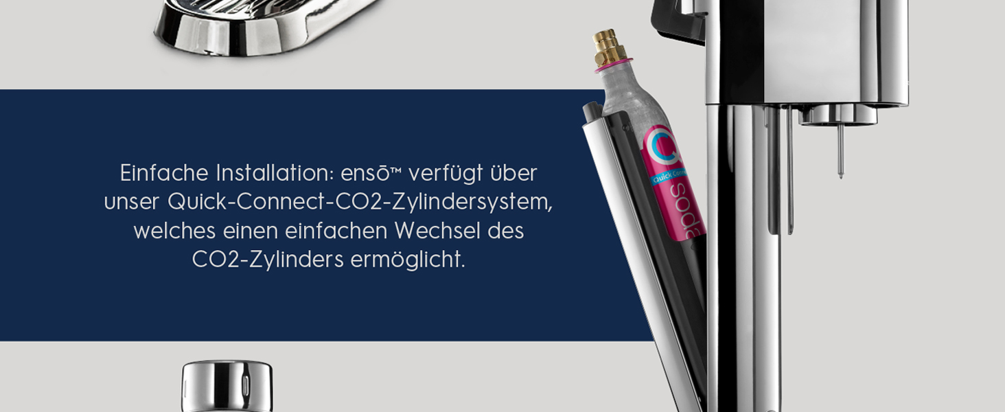Сифон для газування води SodaStream ENSO, пляшка 1 л, нержавіюча сталь, сріблястий (без циліндра)