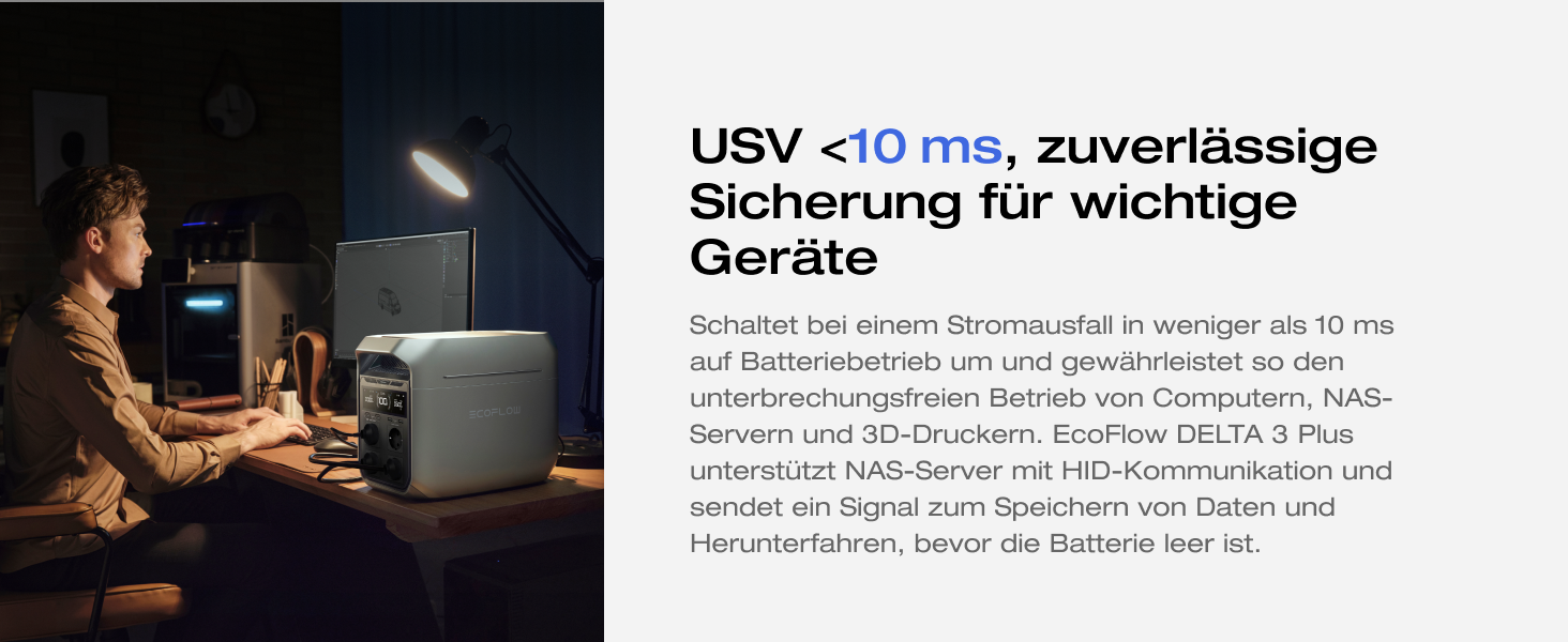 EcoFlow Delta 3 Plus: Портативна електростанція 1024 Wh, LiFePO4, 1800W (3600W пік), Сонячний генератор для дому, кемпінгу та надзвичайних ситуацій