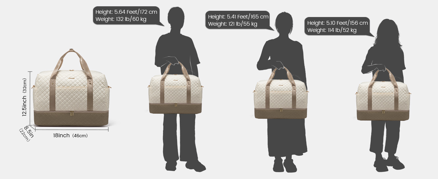 Спортивна сумка LOVEVOOK для жінок з відділенням для ноутбука, 40л, Gym Bag, Travel Duffle, для подорожей, фітнесу, клініки, лікарні (чорний+бежевий+коричневий, з відділенням для взуття)